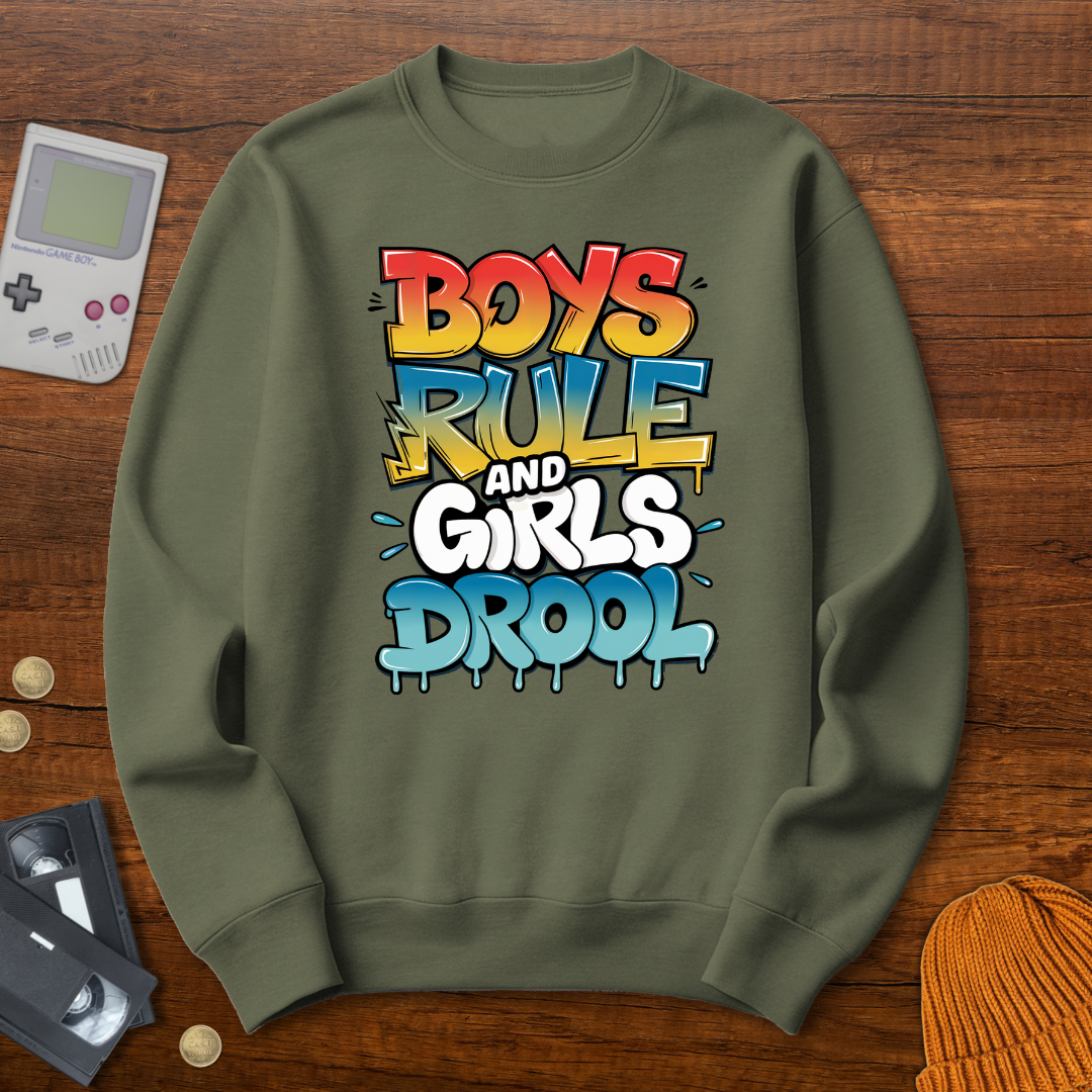 Printify Sweatshirt S / Military Green Boys Rule - Sweatshirt