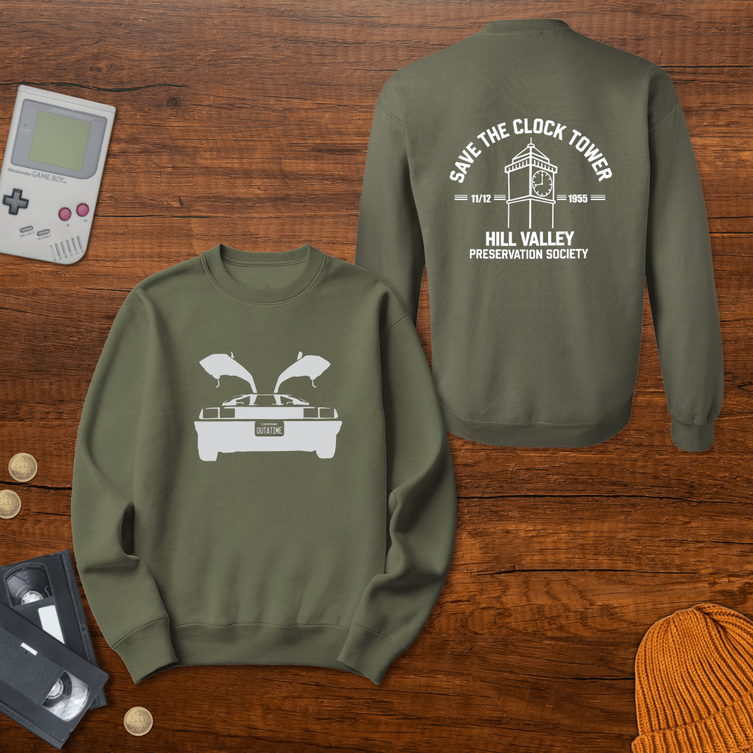 Printify Sweatshirt S / Military Green BTTF - Sweatshirt