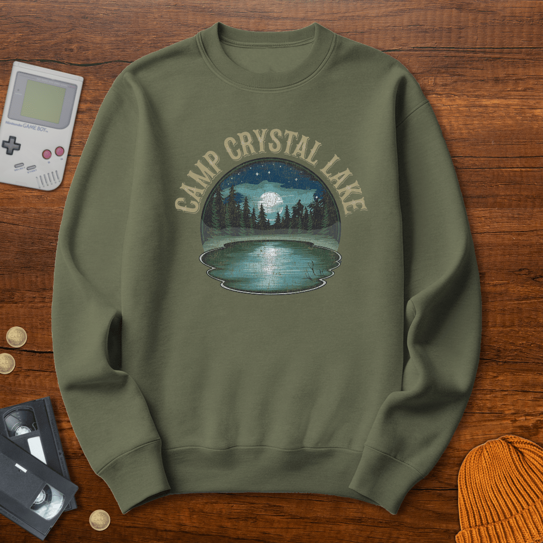 Printify Sweatshirt S / Military Green Camp Crystal Lake - Sweatshirt