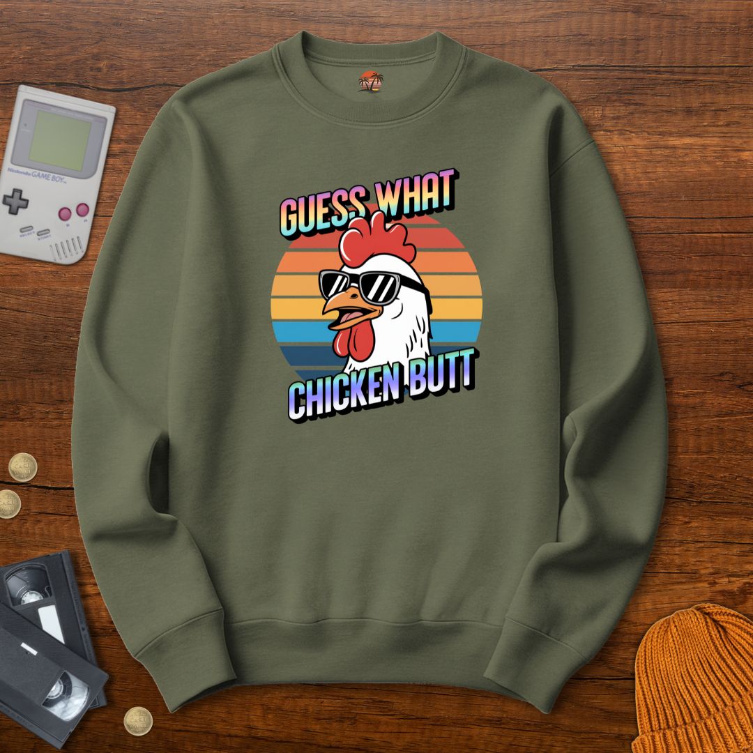 Printify Sweatshirt S / Military Green ChickenButt - Sweatshirt