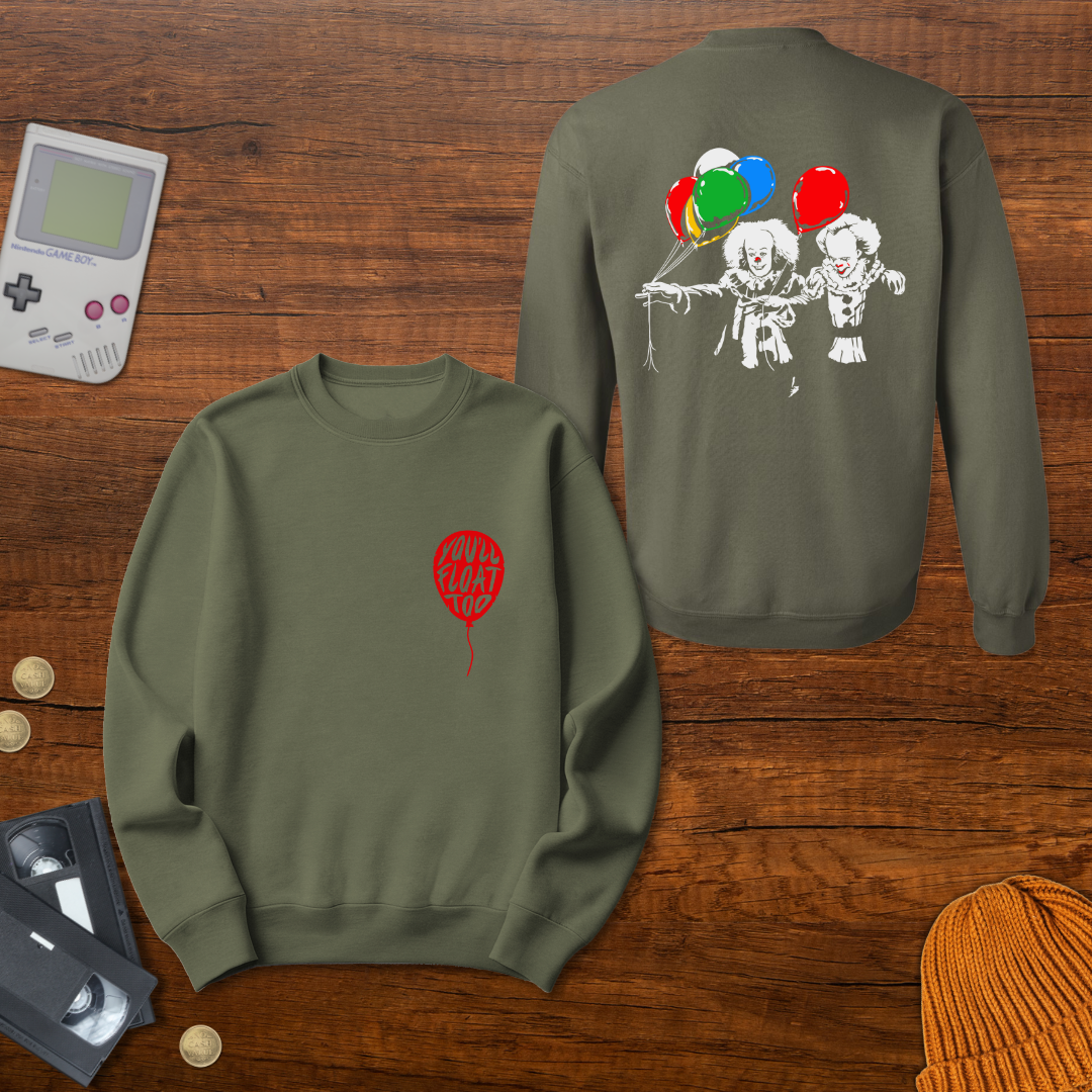 Printify Sweatshirt S / Military Green Clown Fiction - Sweatshirt