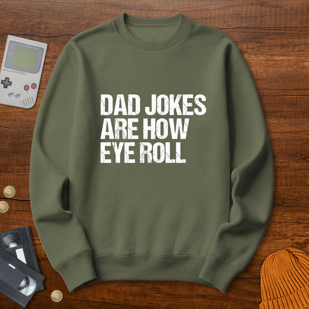 Printify Sweatshirt S / Military Green Dad Jokes - Sweatshirt