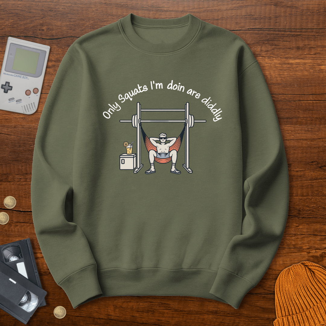 Printify Sweatshirt S / Military Green Diddly Squat - Sweatshirt