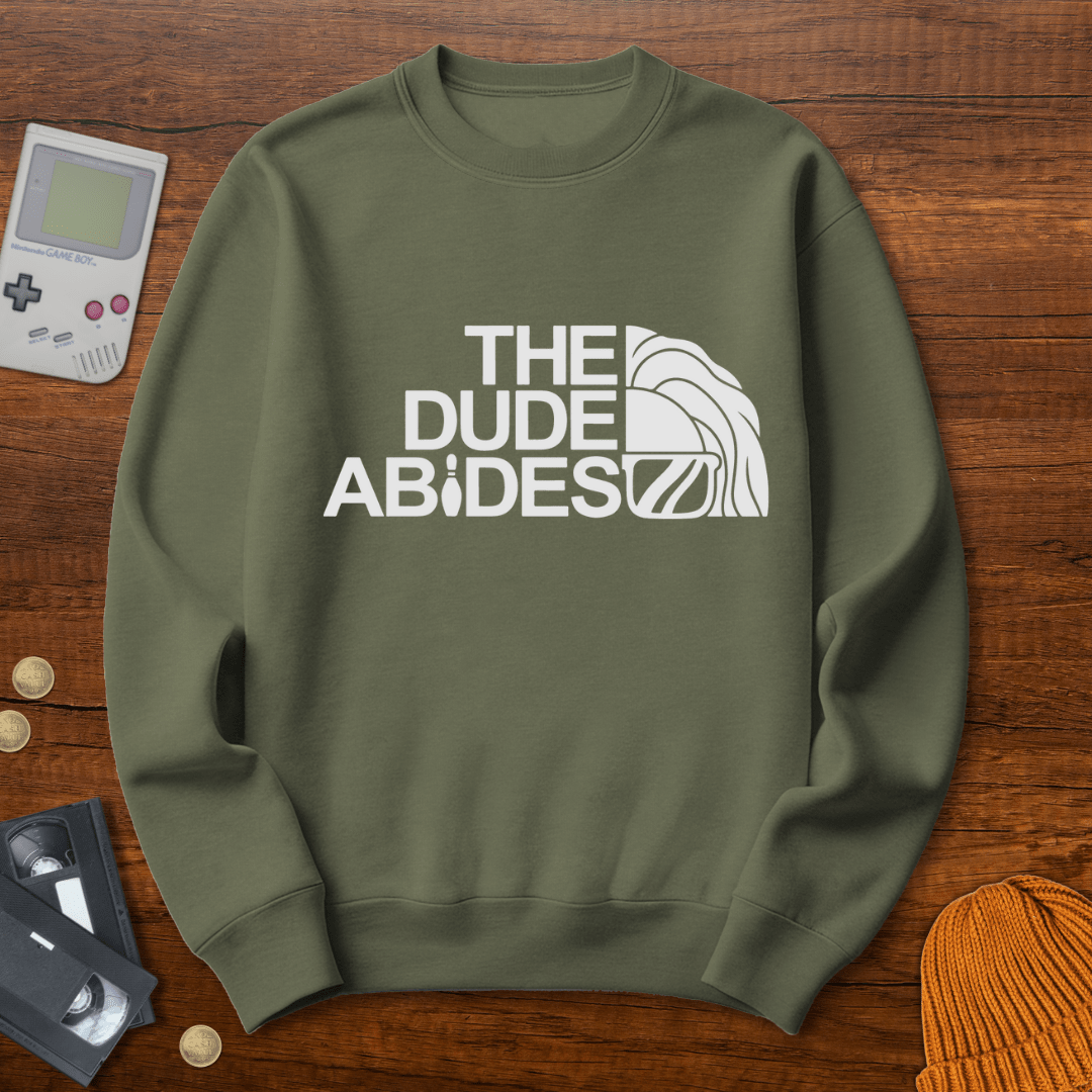 Printify Sweatshirt S / Military Green Dude Abides - Sweatshirt