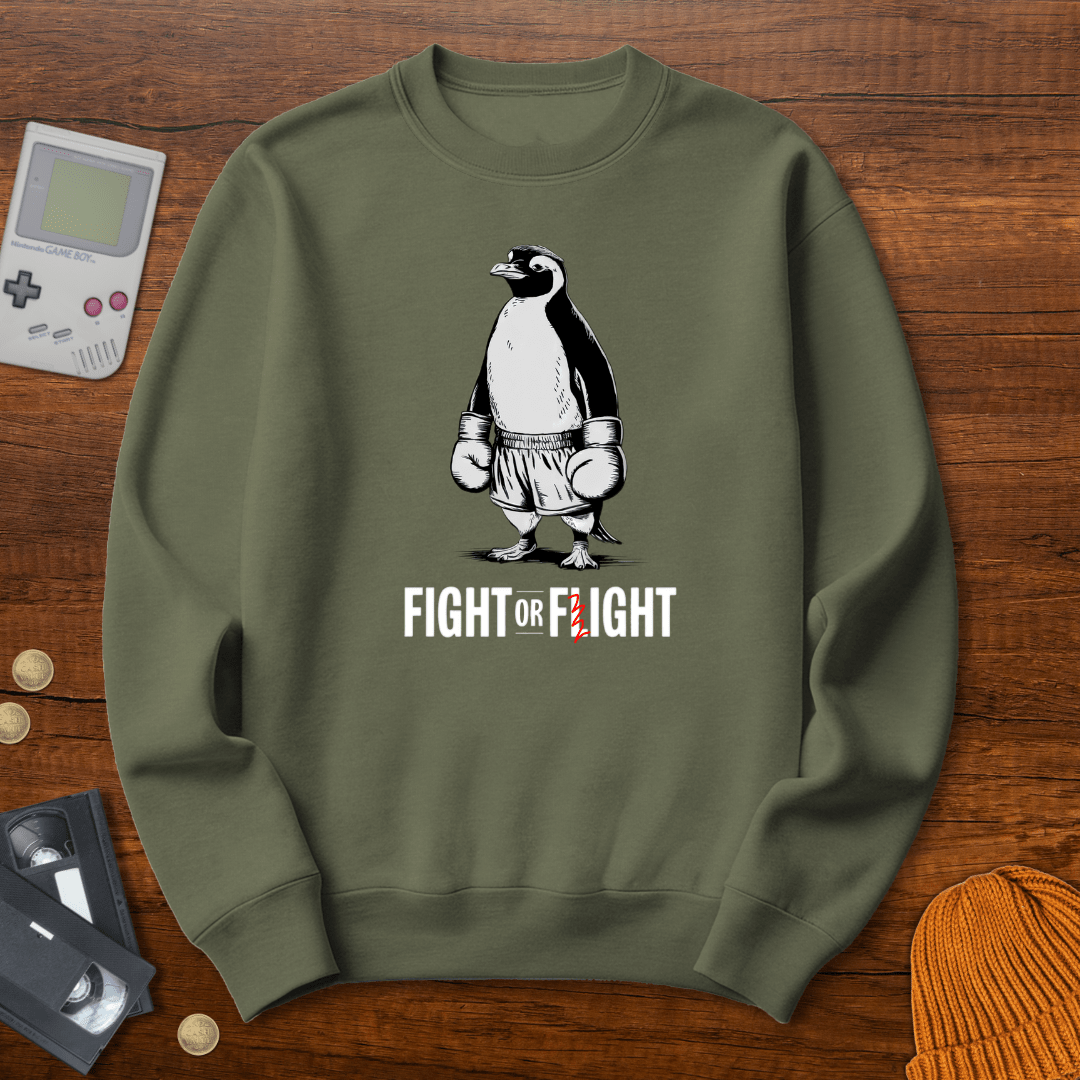 Printify Sweatshirt S / Military Green Fight or Flight - Sweatshirt
