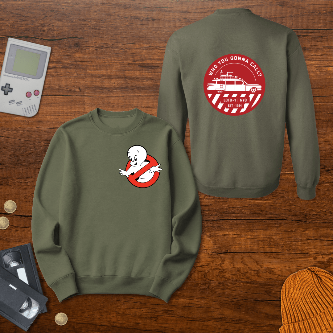Printify Sweatshirt S / Military Green Ghosts - Sweatshirt