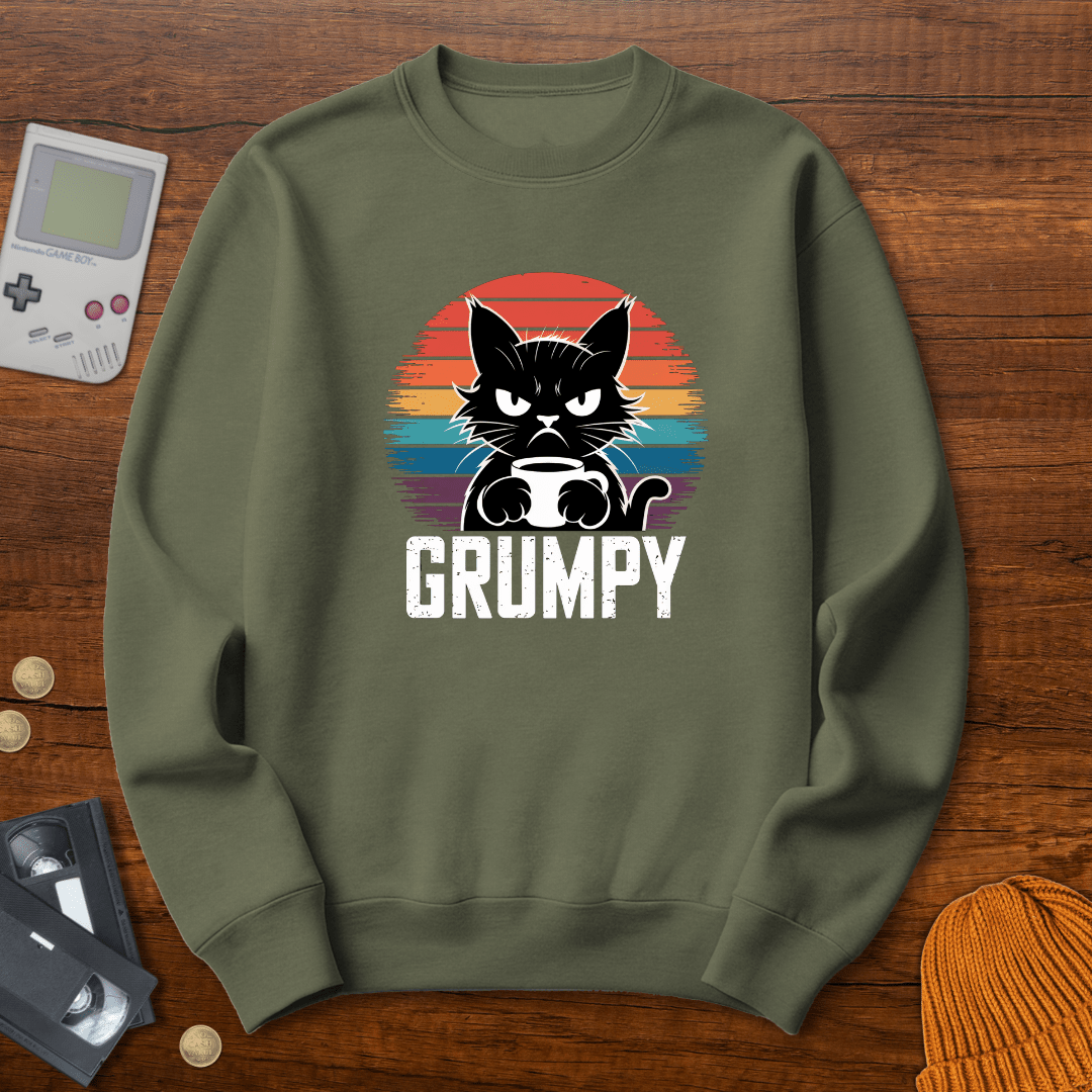 Printify Sweatshirt S / Military Green Grumpy - Sweatshirt