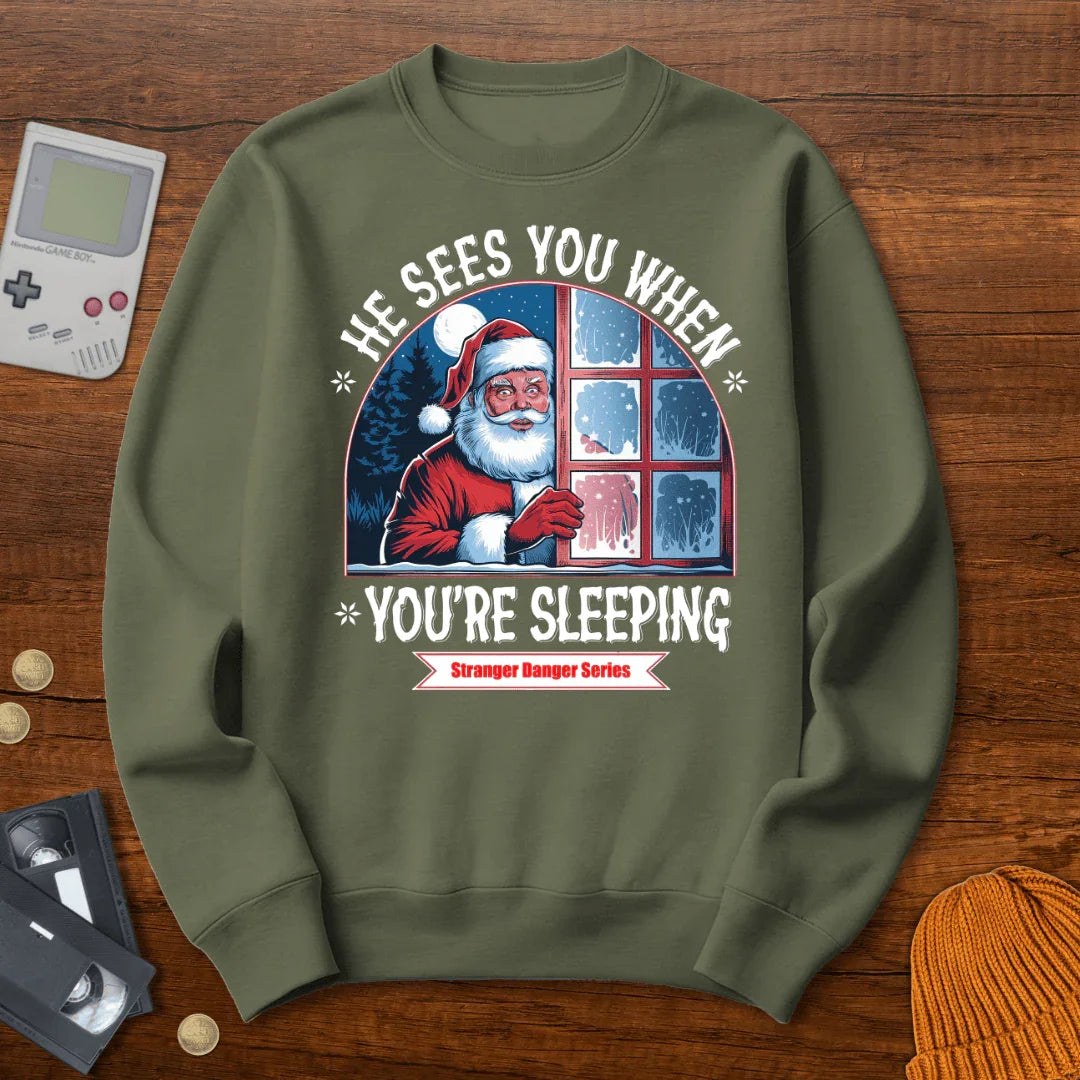 He Sees You When You're Sleeping - Sweatshirt - Throwback Paradise