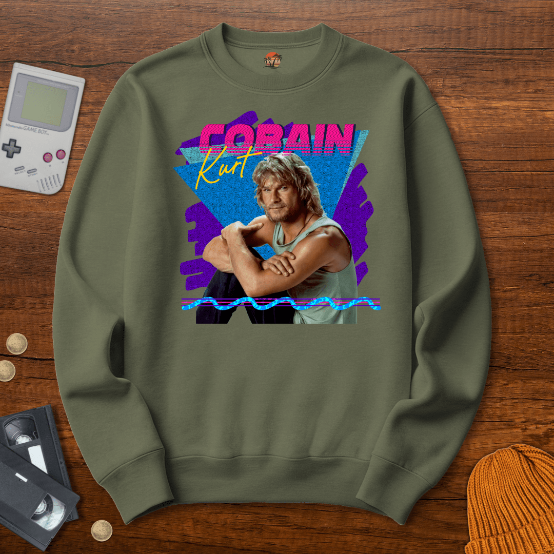 Printify Sweatshirt S / Military Green Kurt Cobain - Sweatshirt