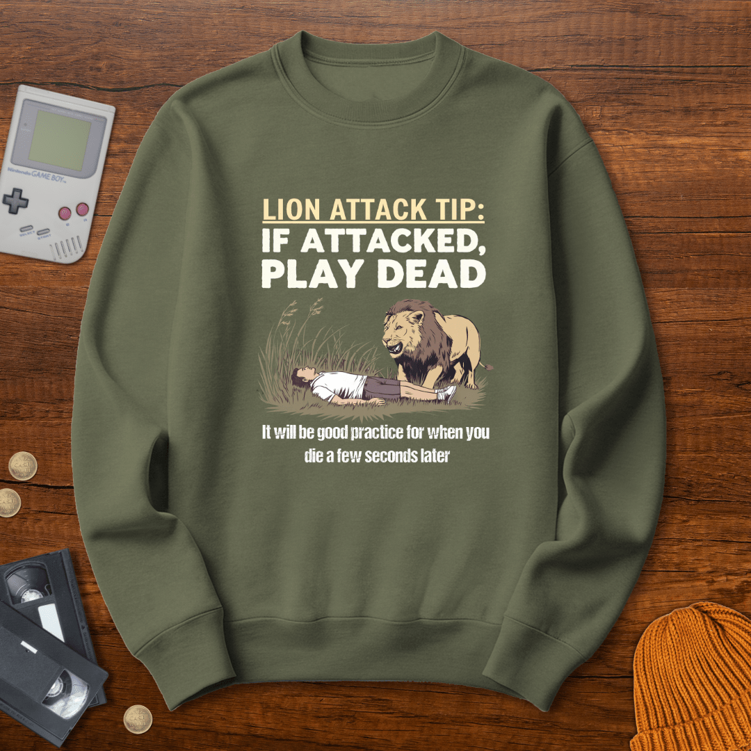 Printify Sweatshirt S / Military Green Lion Attack - Sweatshirt