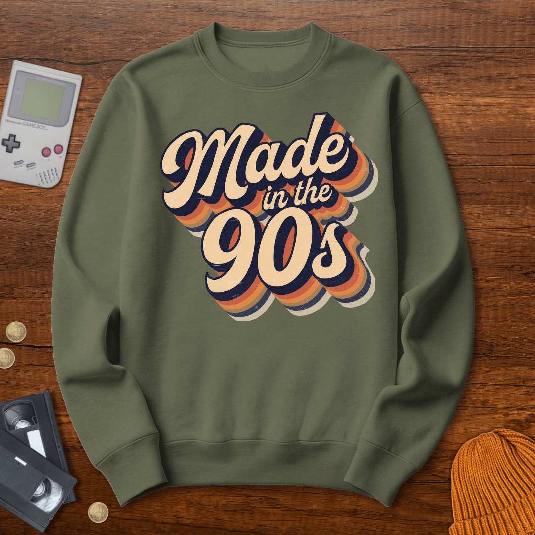 Printify Sweatshirt S / Military Green Made in the 90s - Sweatshirt