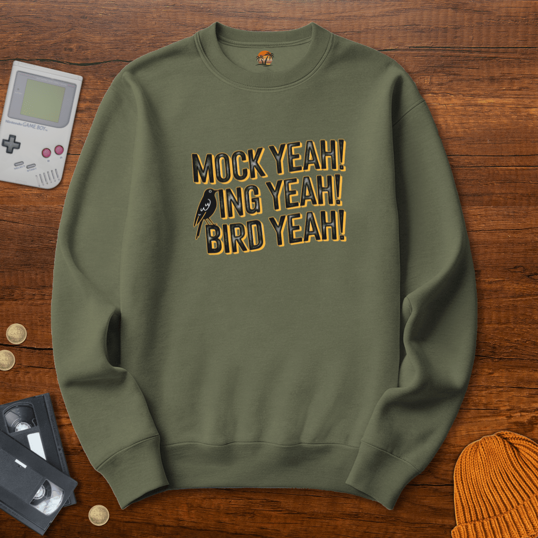 Printify Sweatshirt S / Military Green Mocking Bird - Sweatshirt