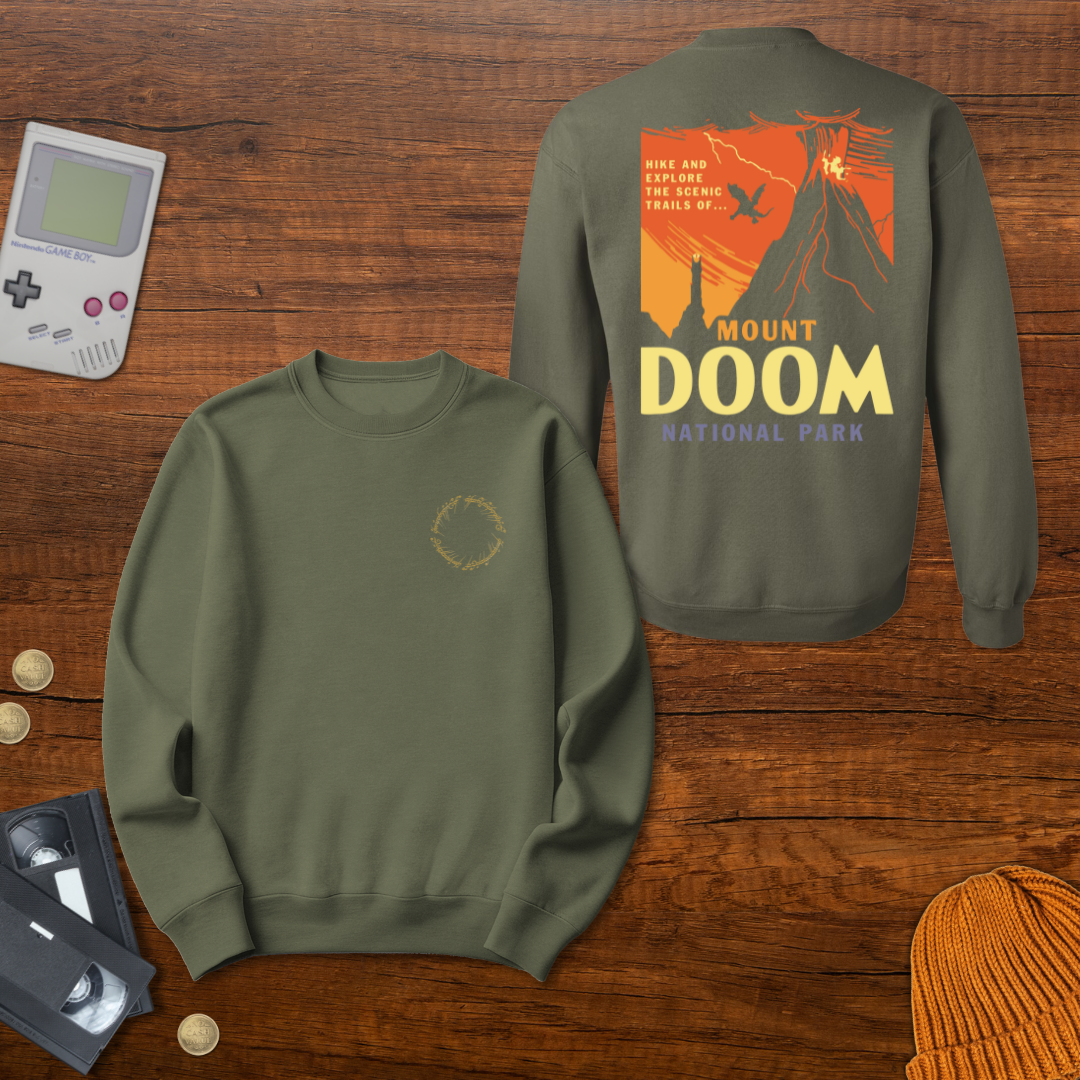 Printify Sweatshirt S / Military Green Mt Doom - Sweatshirt