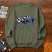 Printify Sweatshirt S / Military Green Muscle Car - Sweatshirt