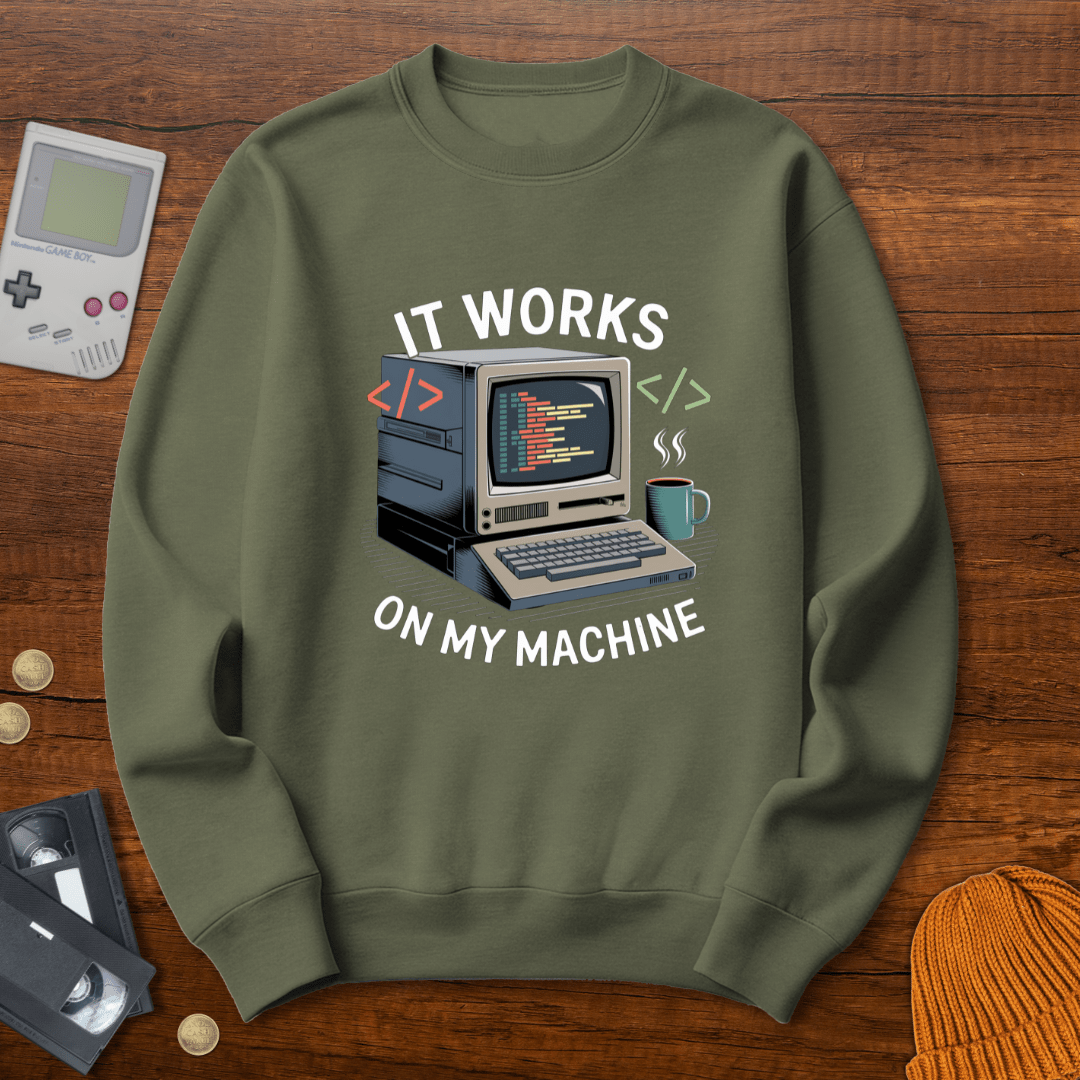 Printify Sweatshirt S / Military Green My Computer - Sweatshirt