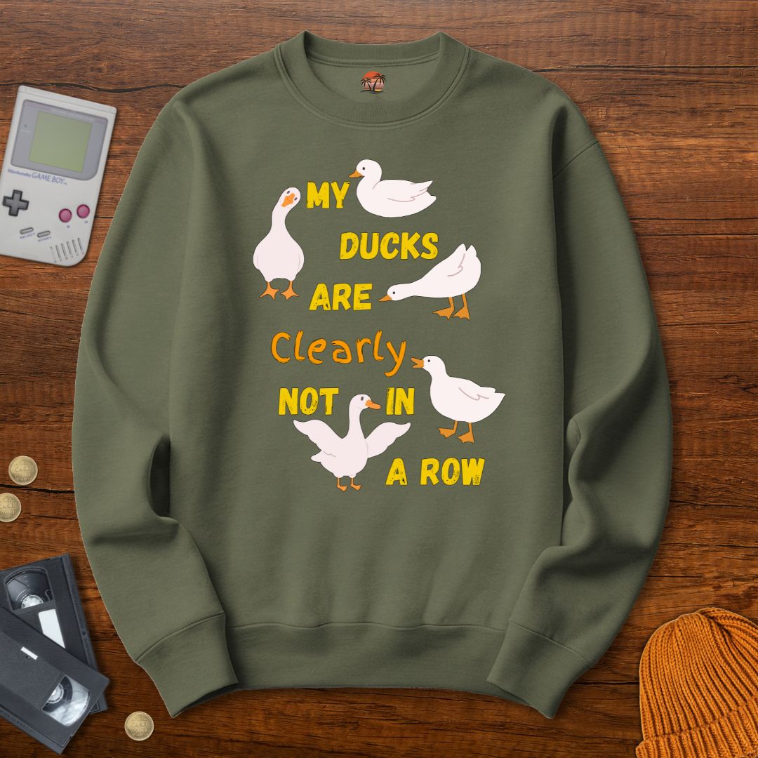 Printify Sweatshirt S / Military Green My Ducks- Sweatshirt