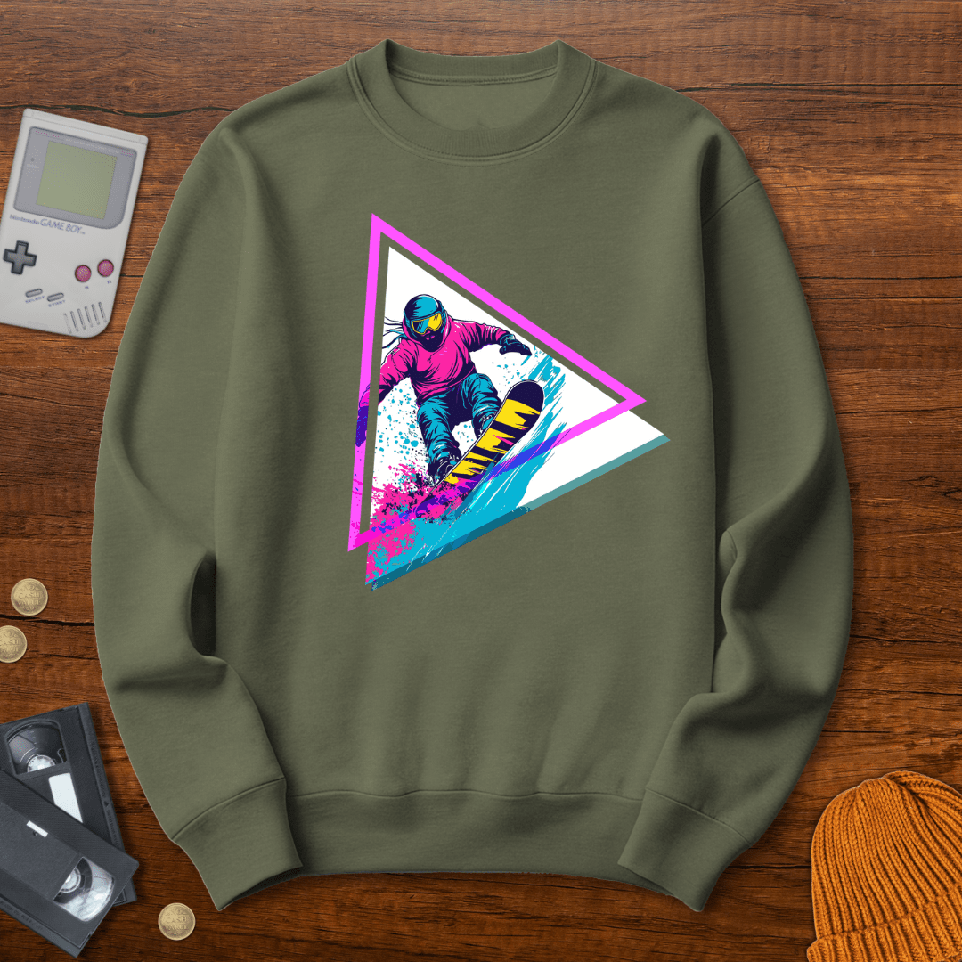 Printify Sweatshirt S / Military Green Neon Triangle Shred - Sweatshirt