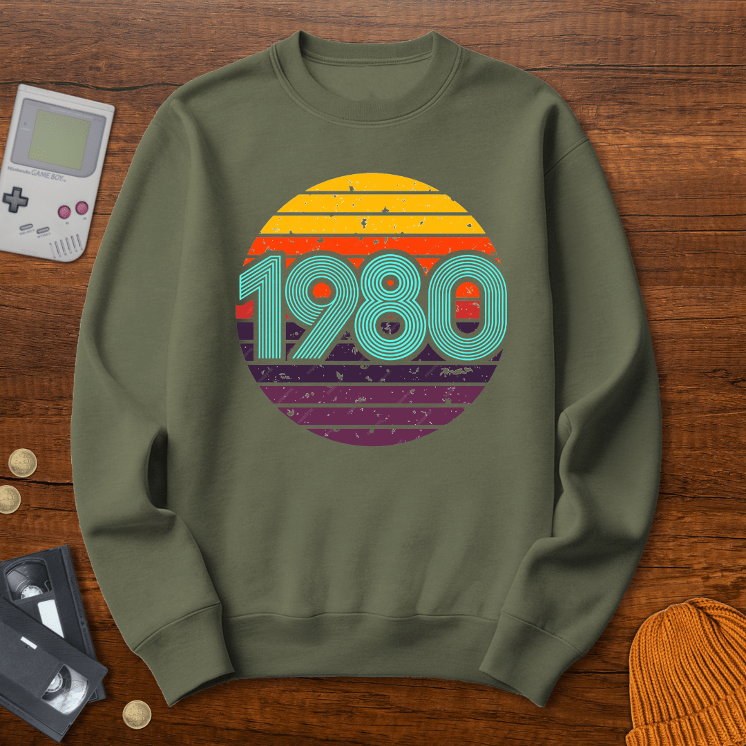 Printify Sweatshirt S / Military Green Nineteen Eighty - Sweatshirt