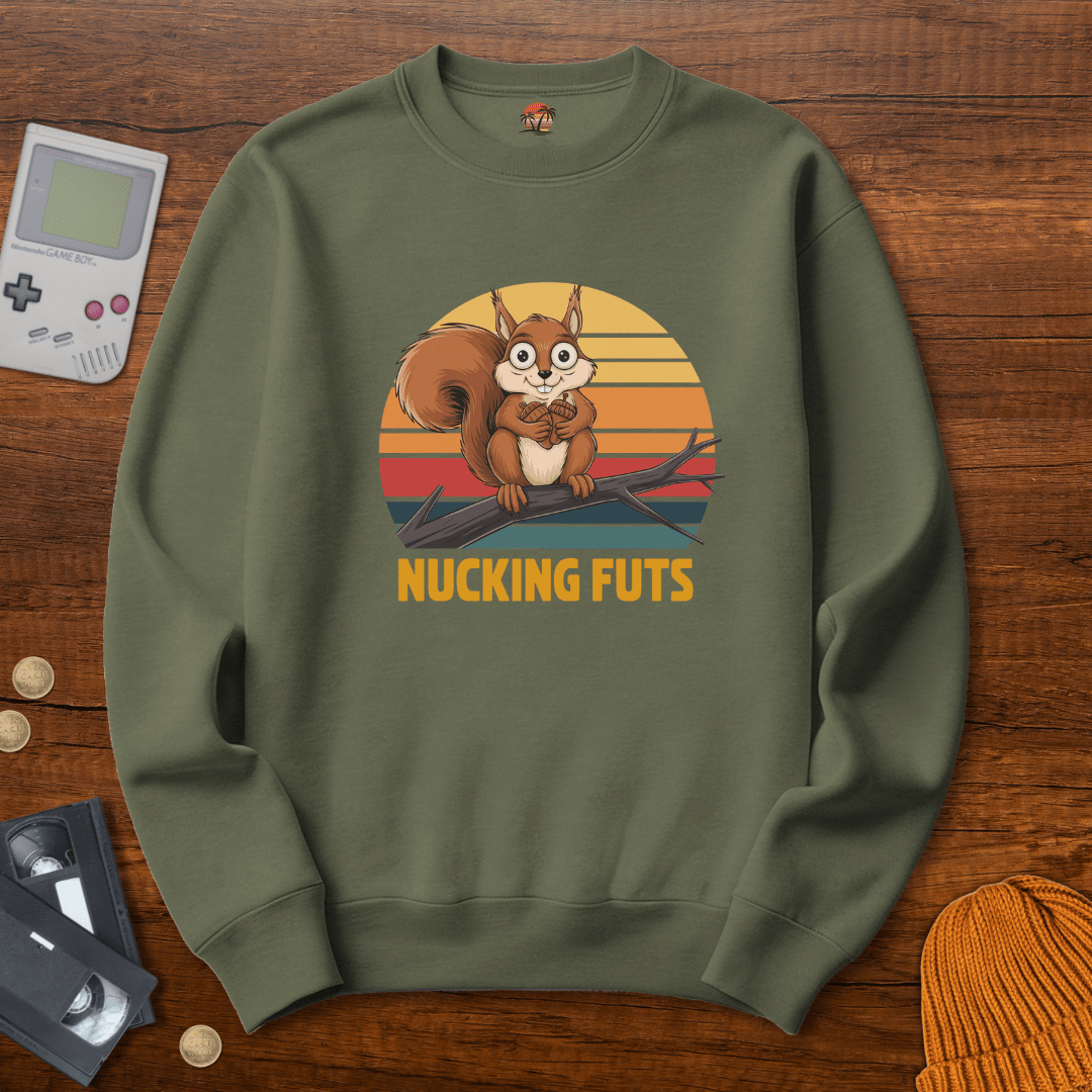 Printify Sweatshirt S / Military Green Nucking Futs - Sweatshirt