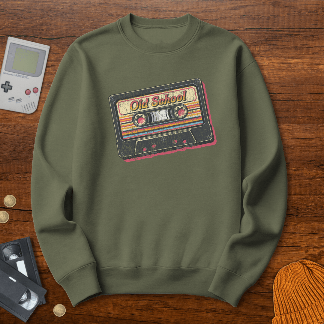 Printify Sweatshirt S / Military Green Old School - Sweatshirt