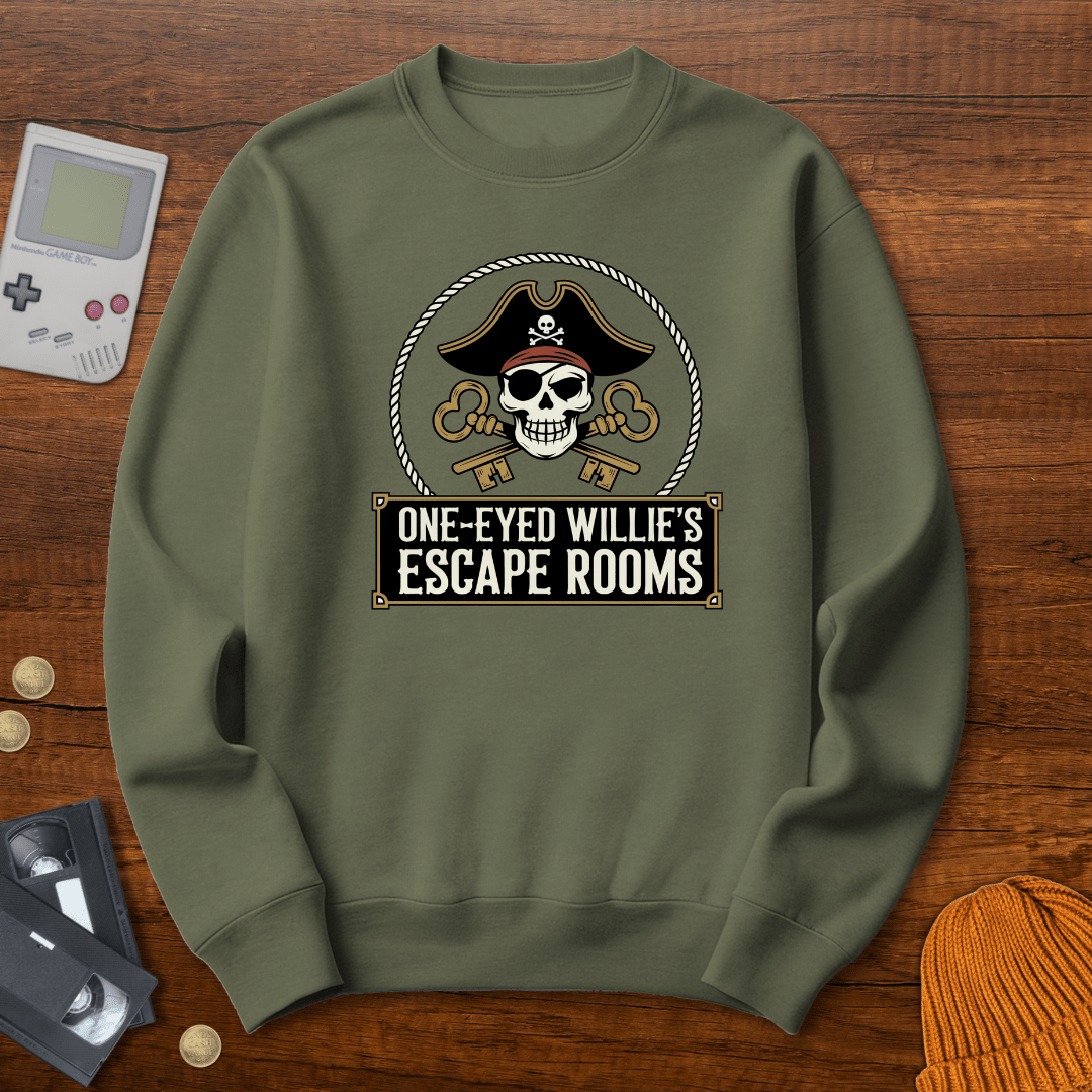 Printify Sweatshirt S / Military Green One Eyed Willie - Sweatshirt