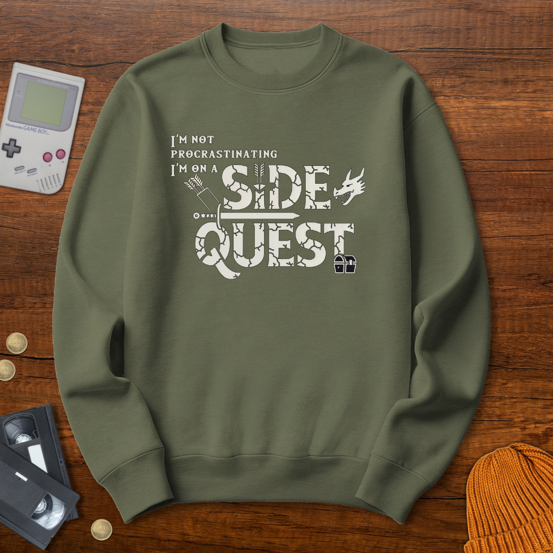 Printify Sweatshirt S / Military Green Procrastination - Sweatshirt