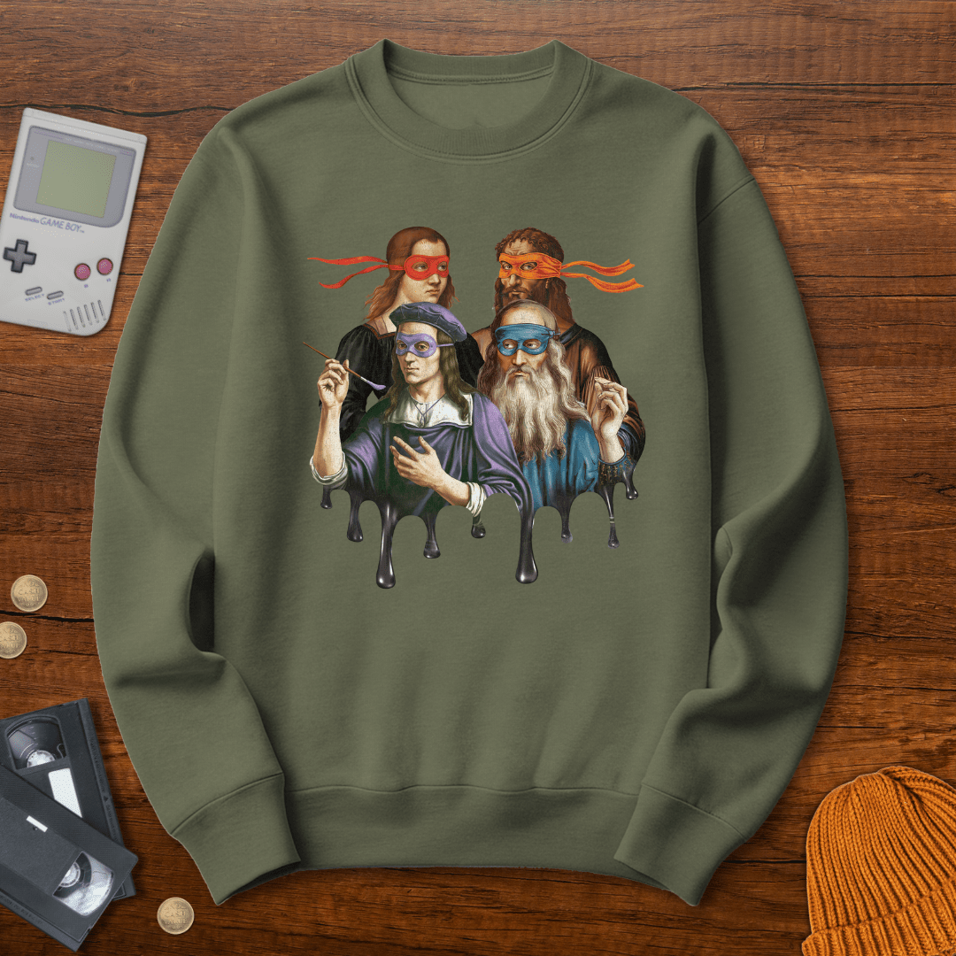 Printify Sweatshirt S / Military Green Renaissance Artists - Sweatshirt