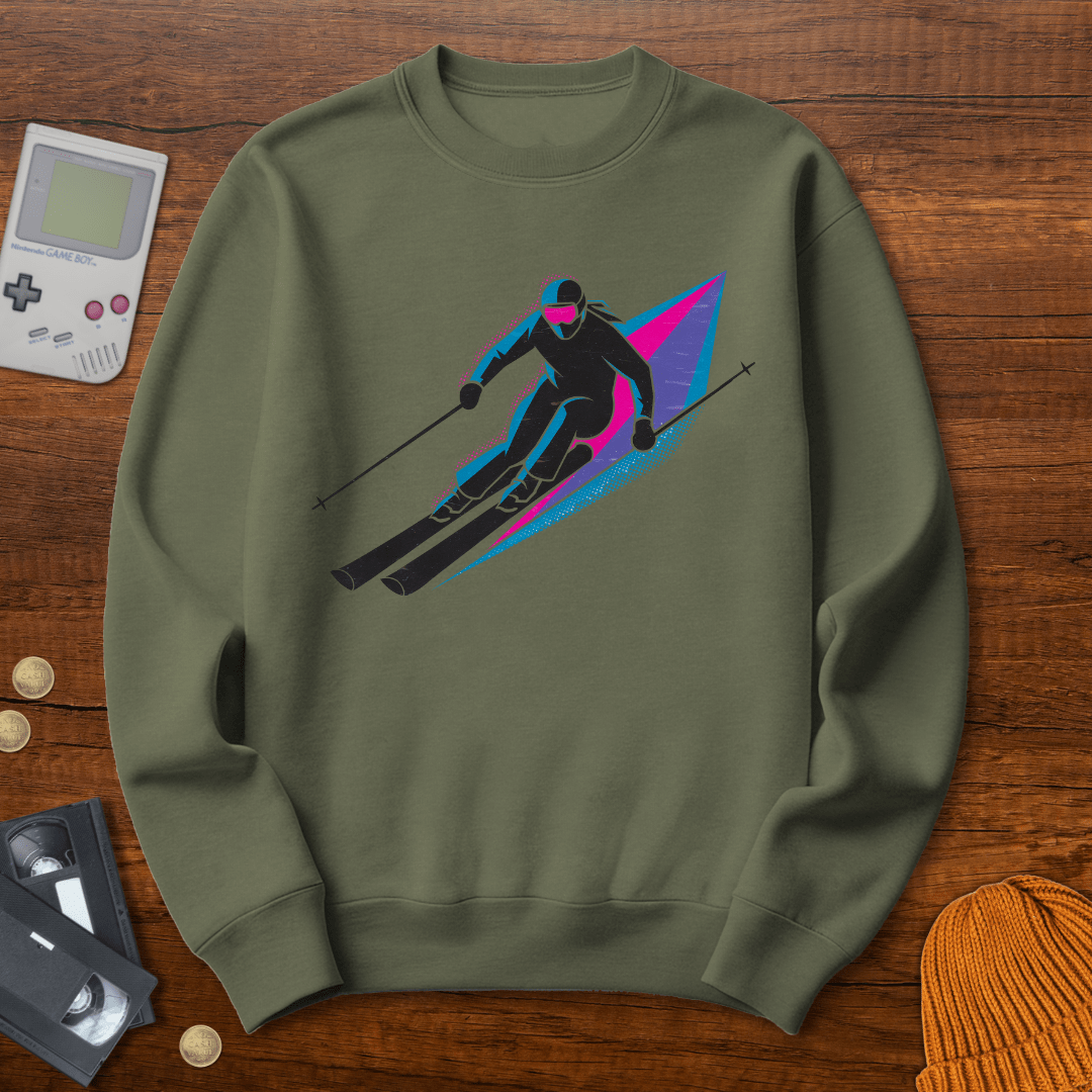 Printify Sweatshirt S / Military Green Ski - Sweatshirt