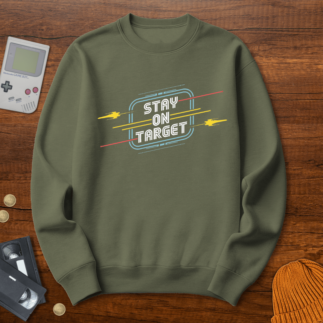Printify Sweatshirt S / Military Green Stay on Target - Sweatshirt