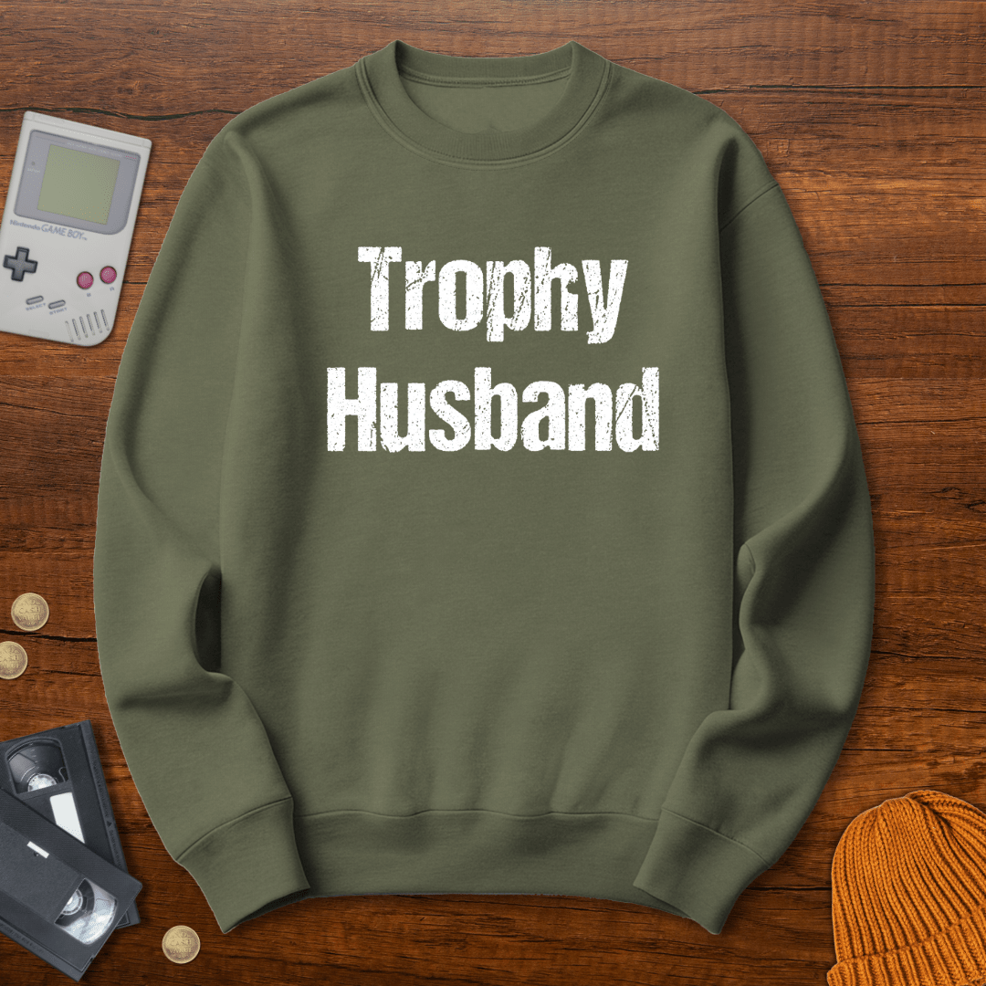 Printify Sweatshirt S / Military Green Trophy Husband - Sweatshirt