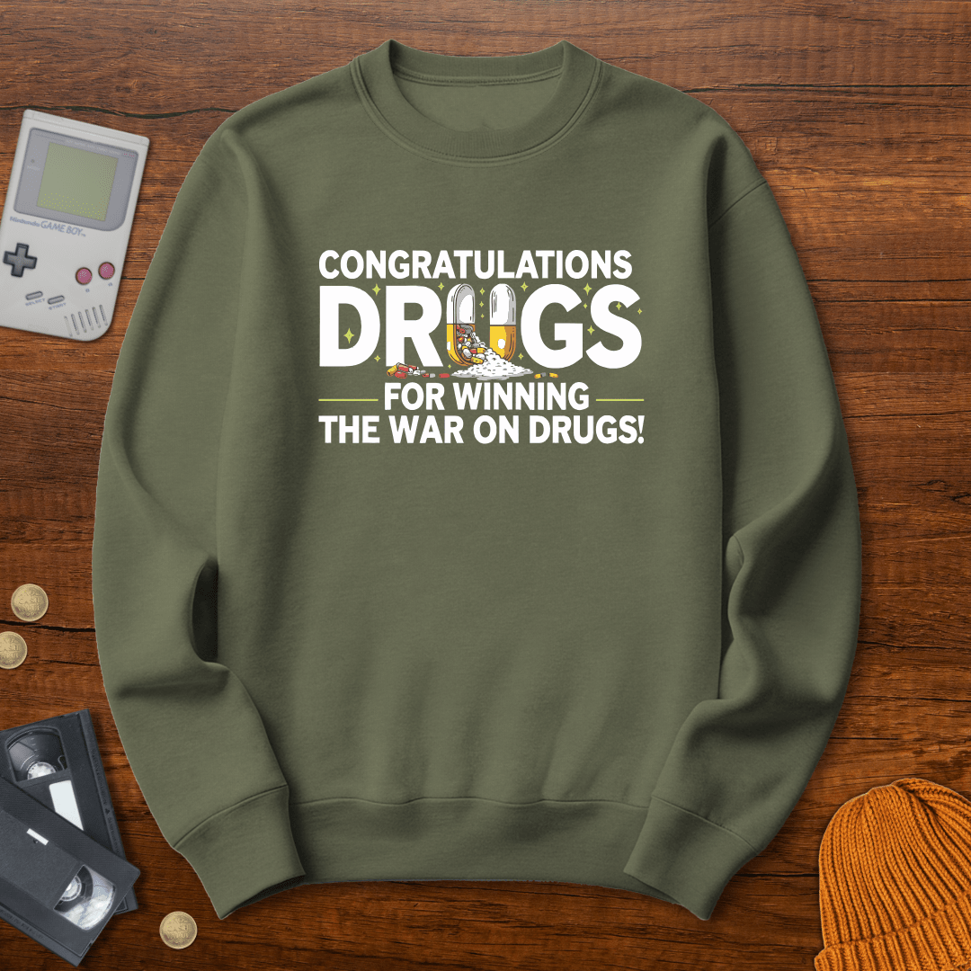 Printify Sweatshirt S / Military Green War on Drugs - Sweatshirt