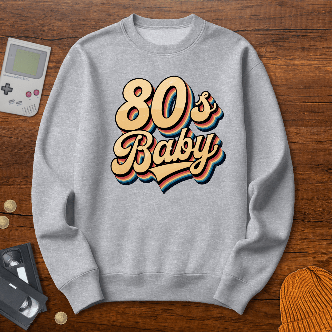 Printify Sweatshirt S / Sport Grey 80s Baby - Sweatshirt