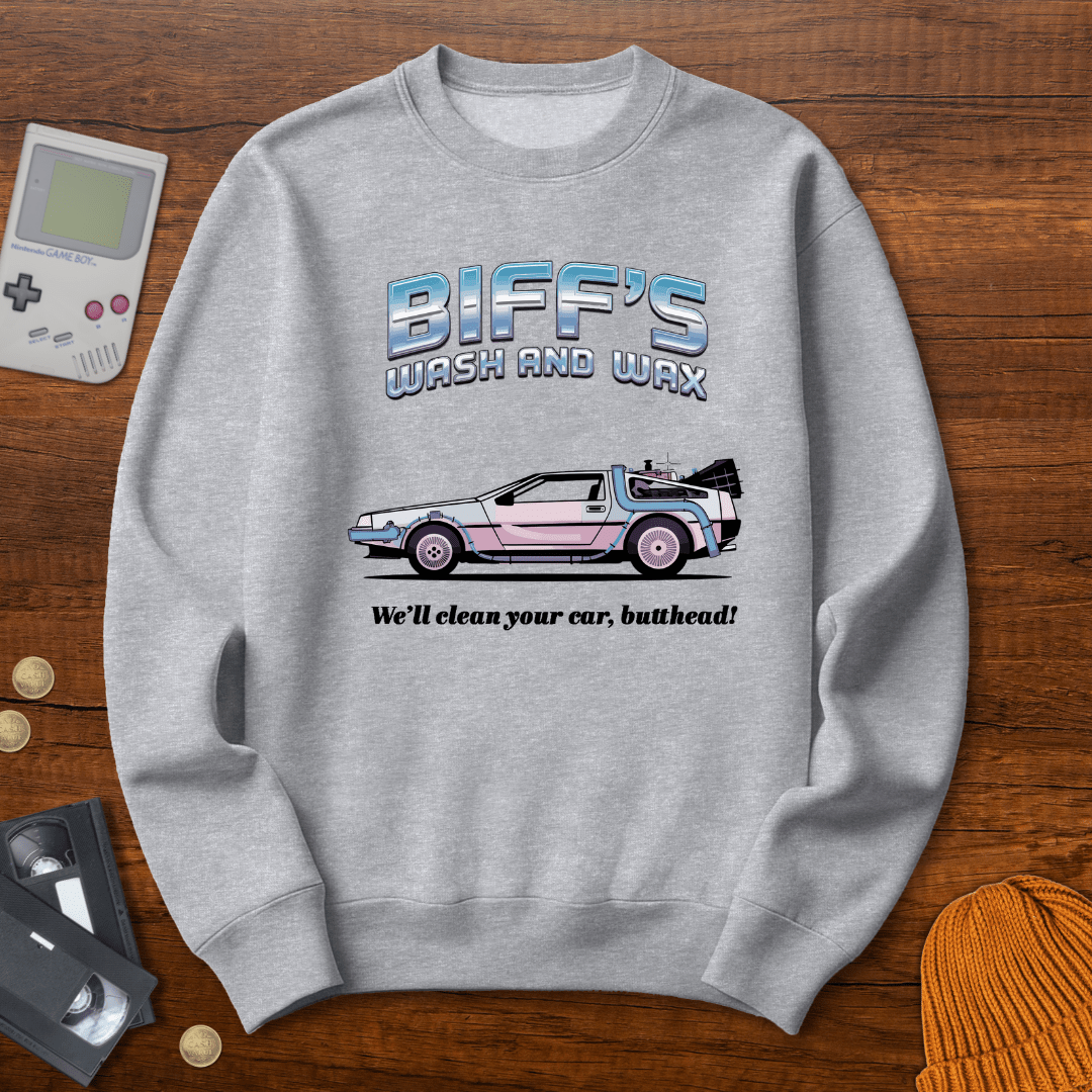 Printify Sweatshirt S / Sport Grey Biffs Wash and Wax - Sweatshirt
