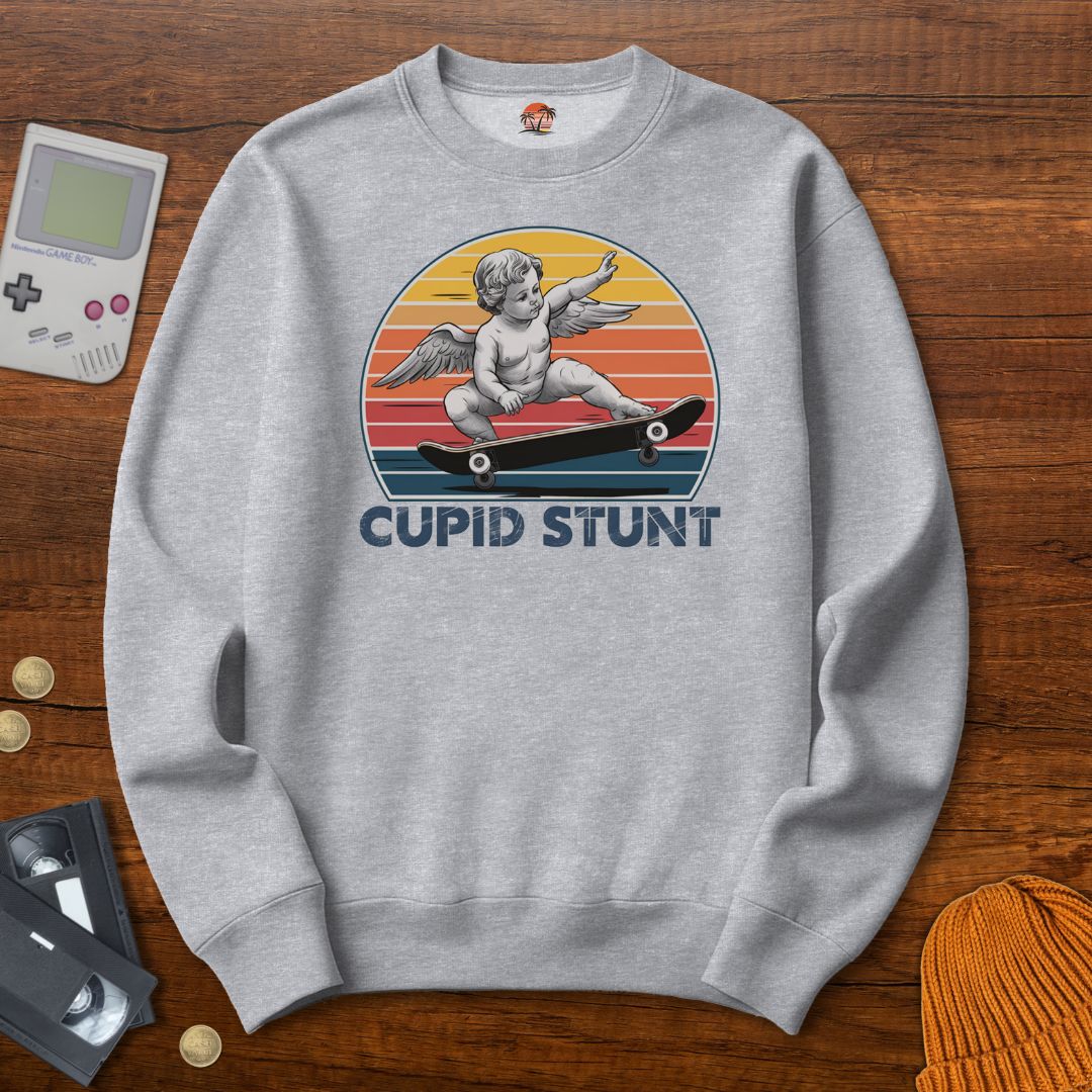 Printify Sweatshirt S / Sport Grey Cupid Stunt - Sweatshirt