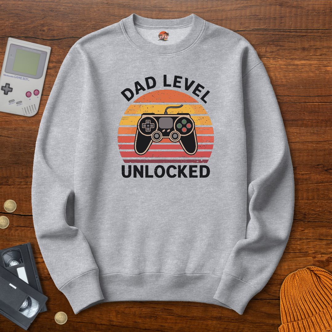 Printify Sweatshirt S / Sport Grey Dad level unlocked - Sweatshirt