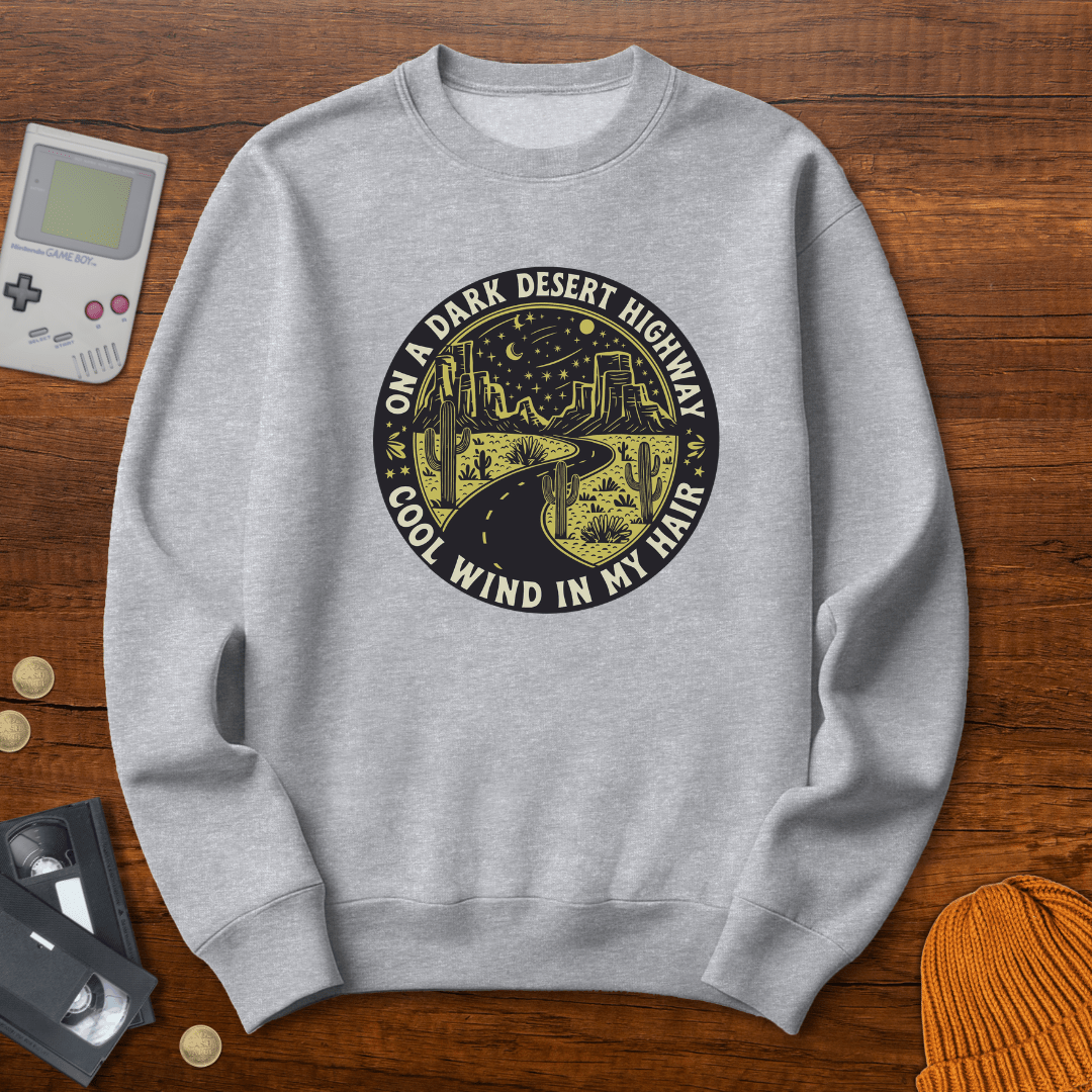 Printify Sweatshirt S / Sport Grey Dark Desert Highway - Sweatshirt