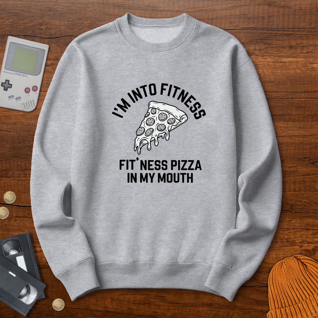 Printify Sweatshirt S / Sport Grey Fitness Pizza - Sweatshirt