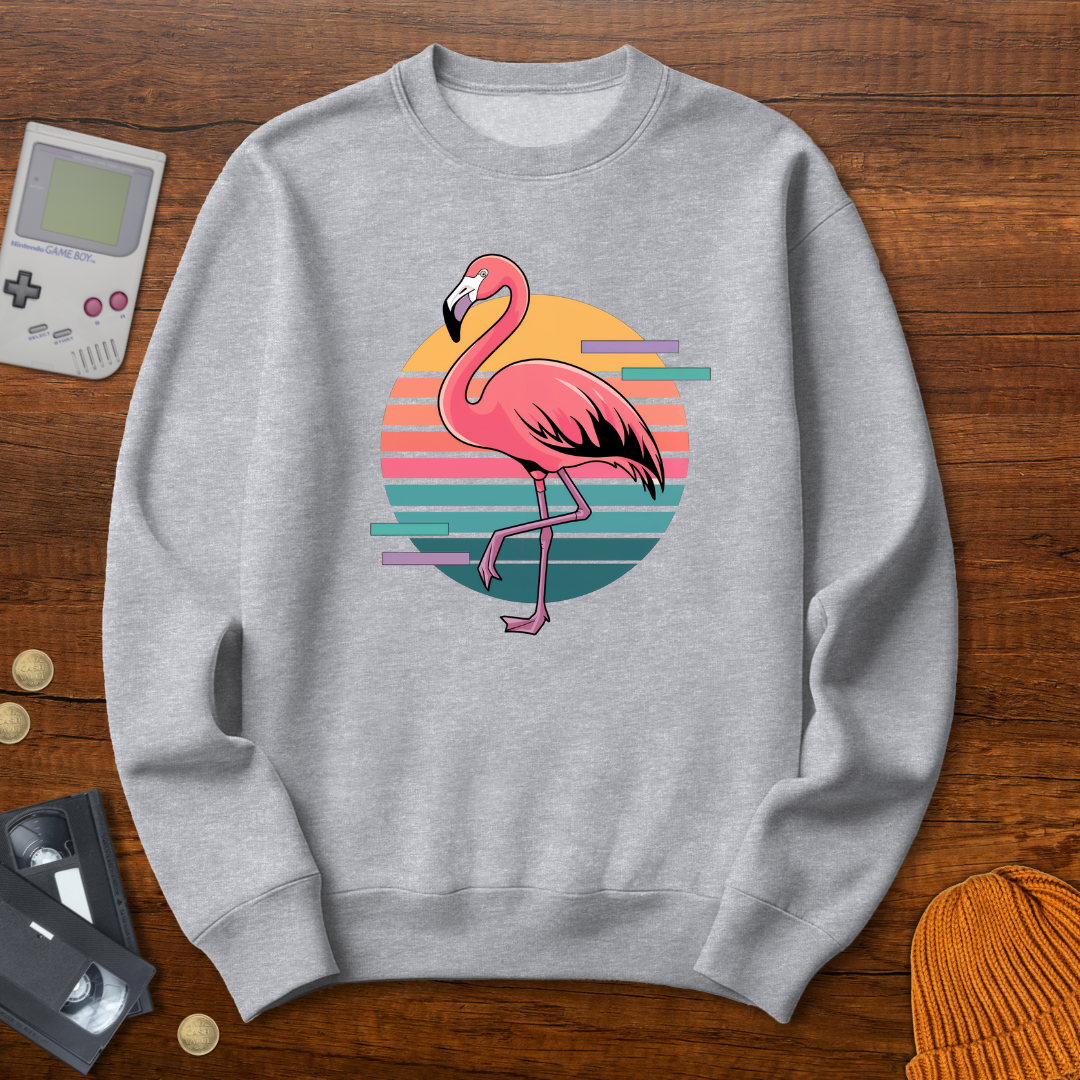 Printify Sweatshirt S / Sport Grey Flamingo - Sweatshirt
