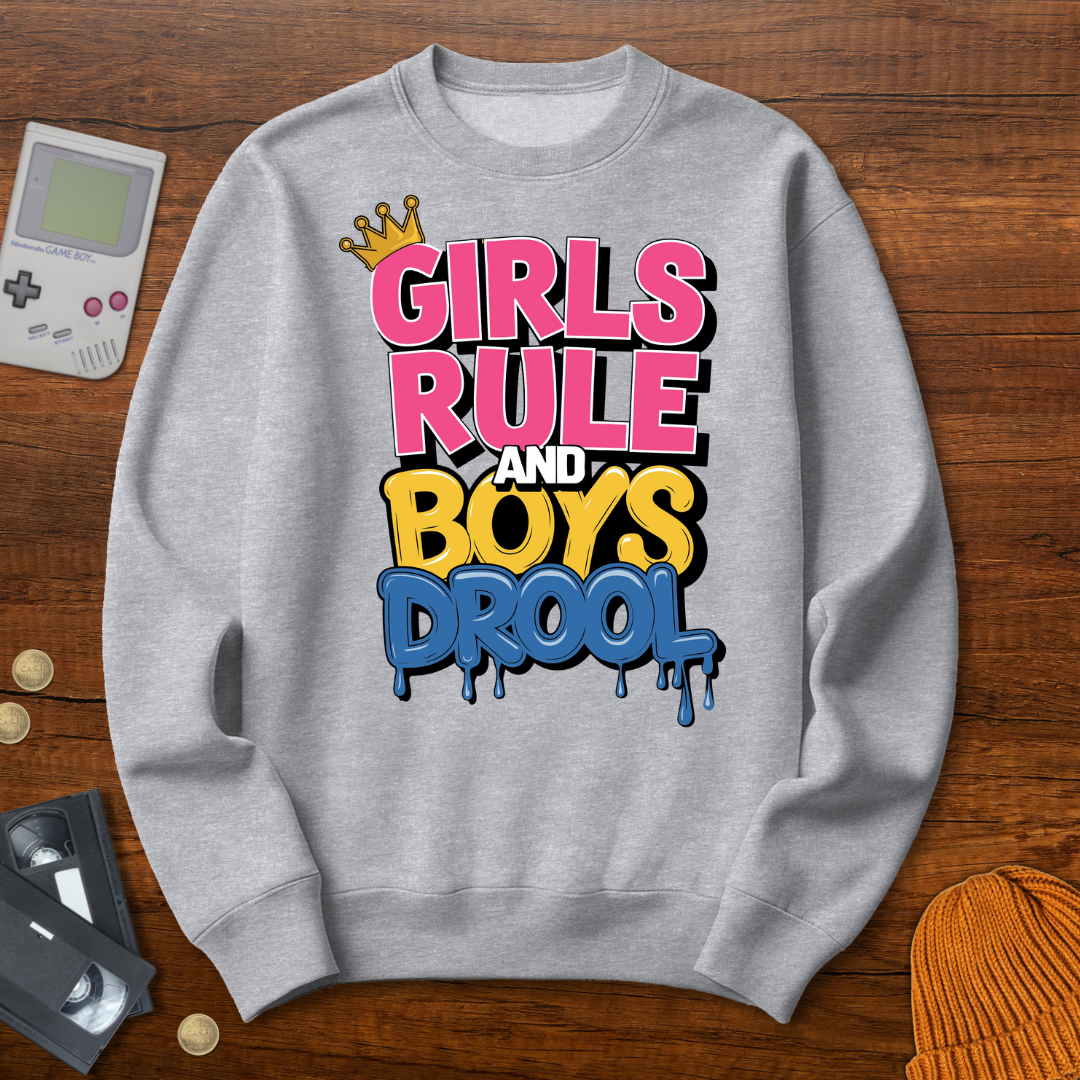 Printify Sweatshirt S / Sport Grey Girls Rule - Sweatshirt