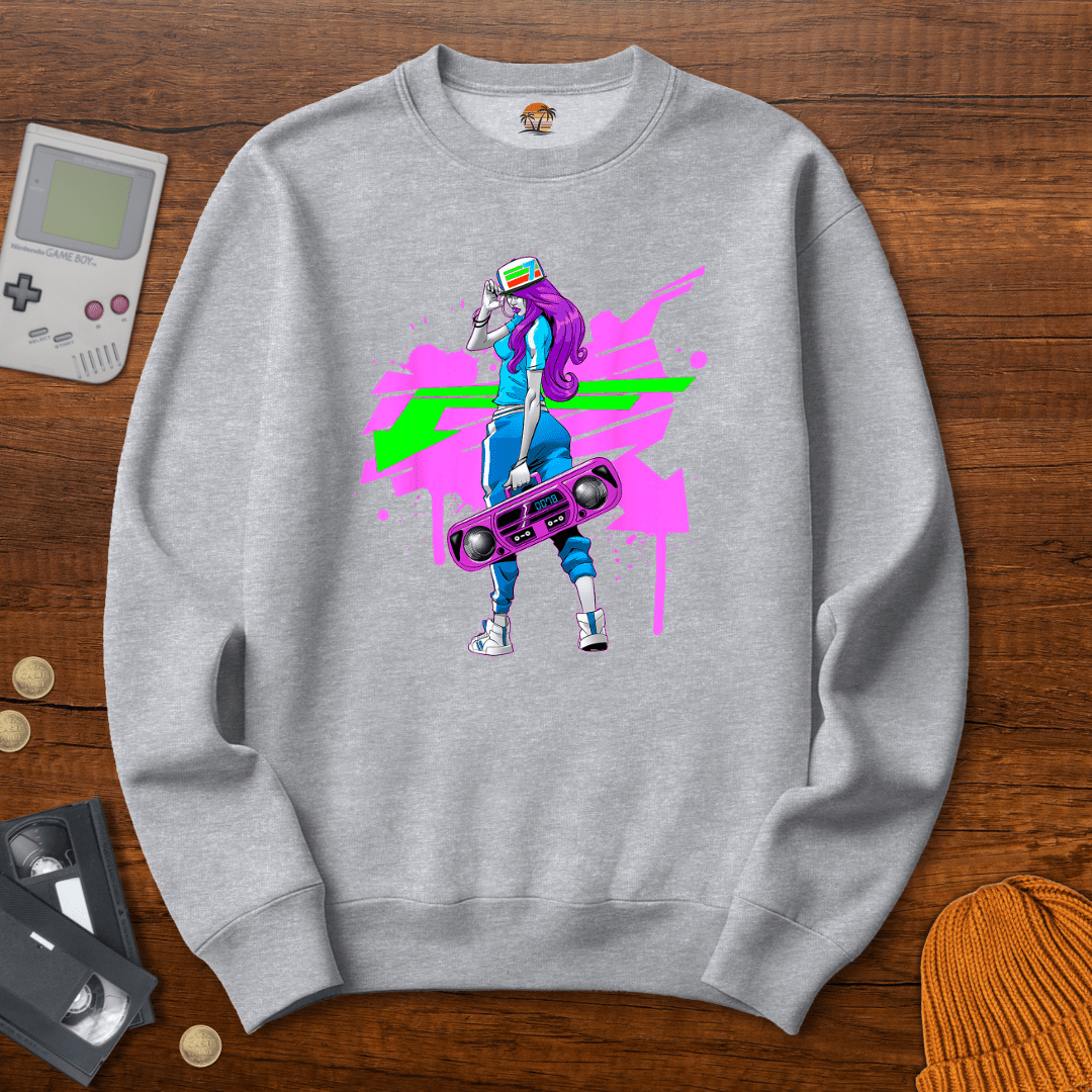 Printify Sweatshirt S / Sport Grey Graffit Girl - Sweatshirt