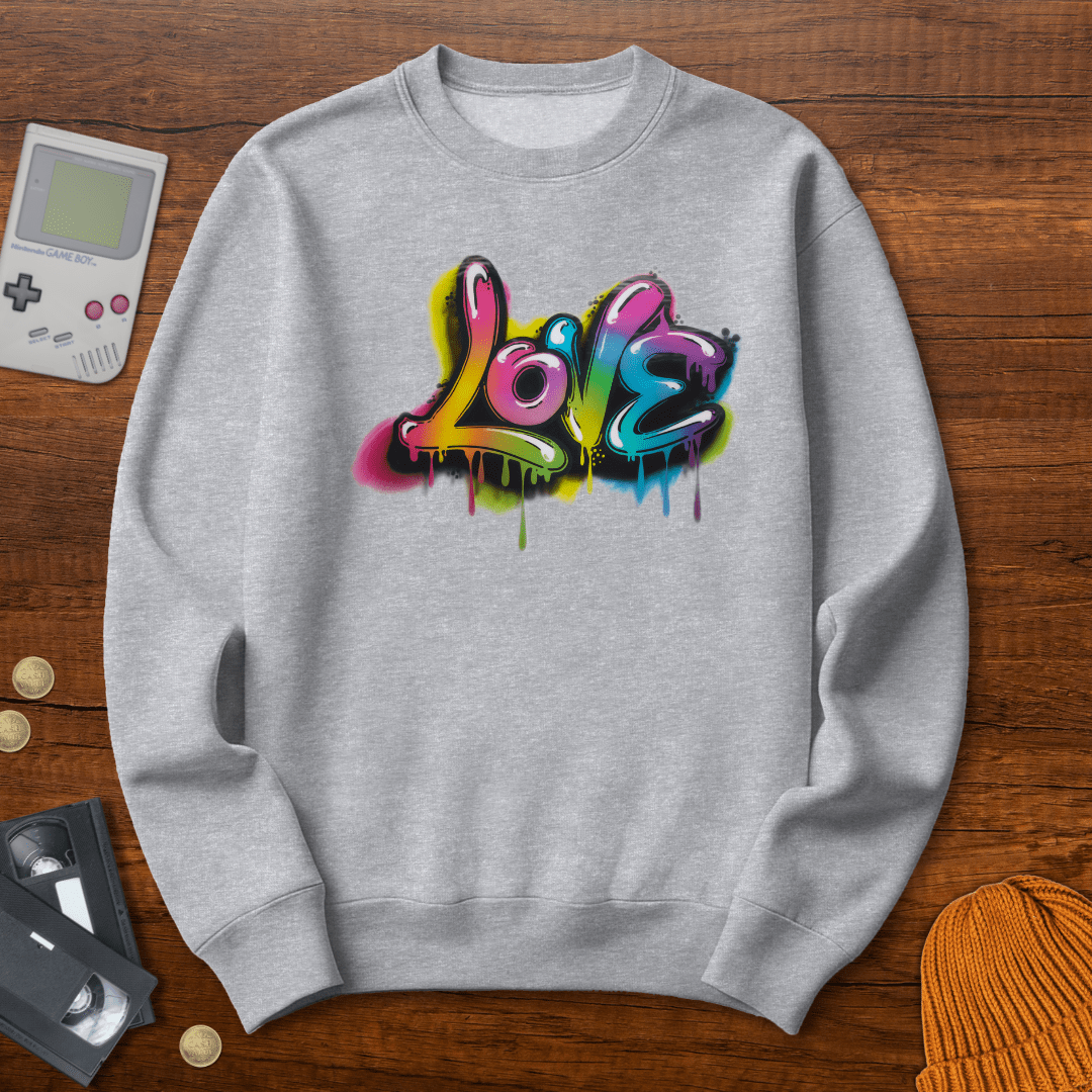Printify Sweatshirt S / Sport Grey Graffiti Love - Sweatshirt