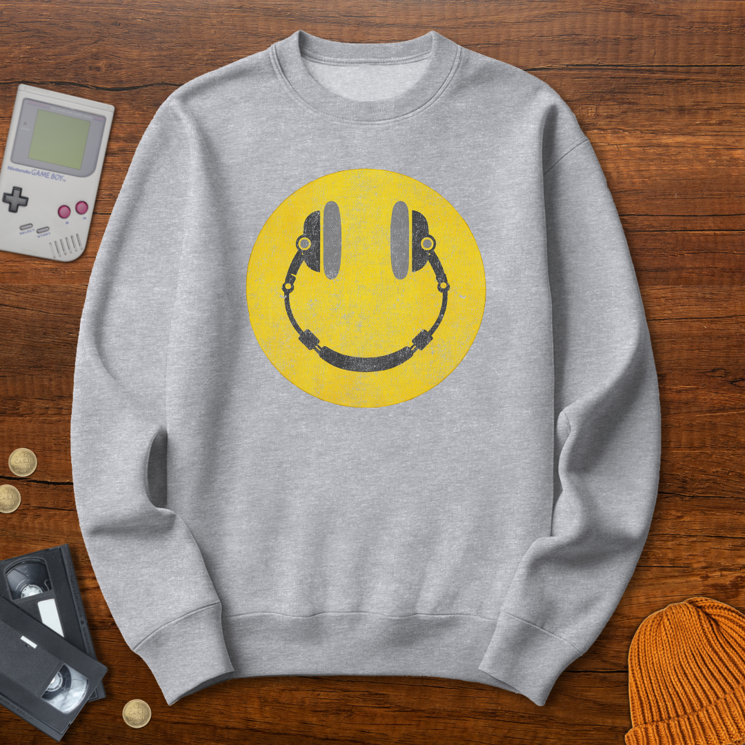 Printify Sweatshirt S / Sport Grey Happy Face - Sweatshirt