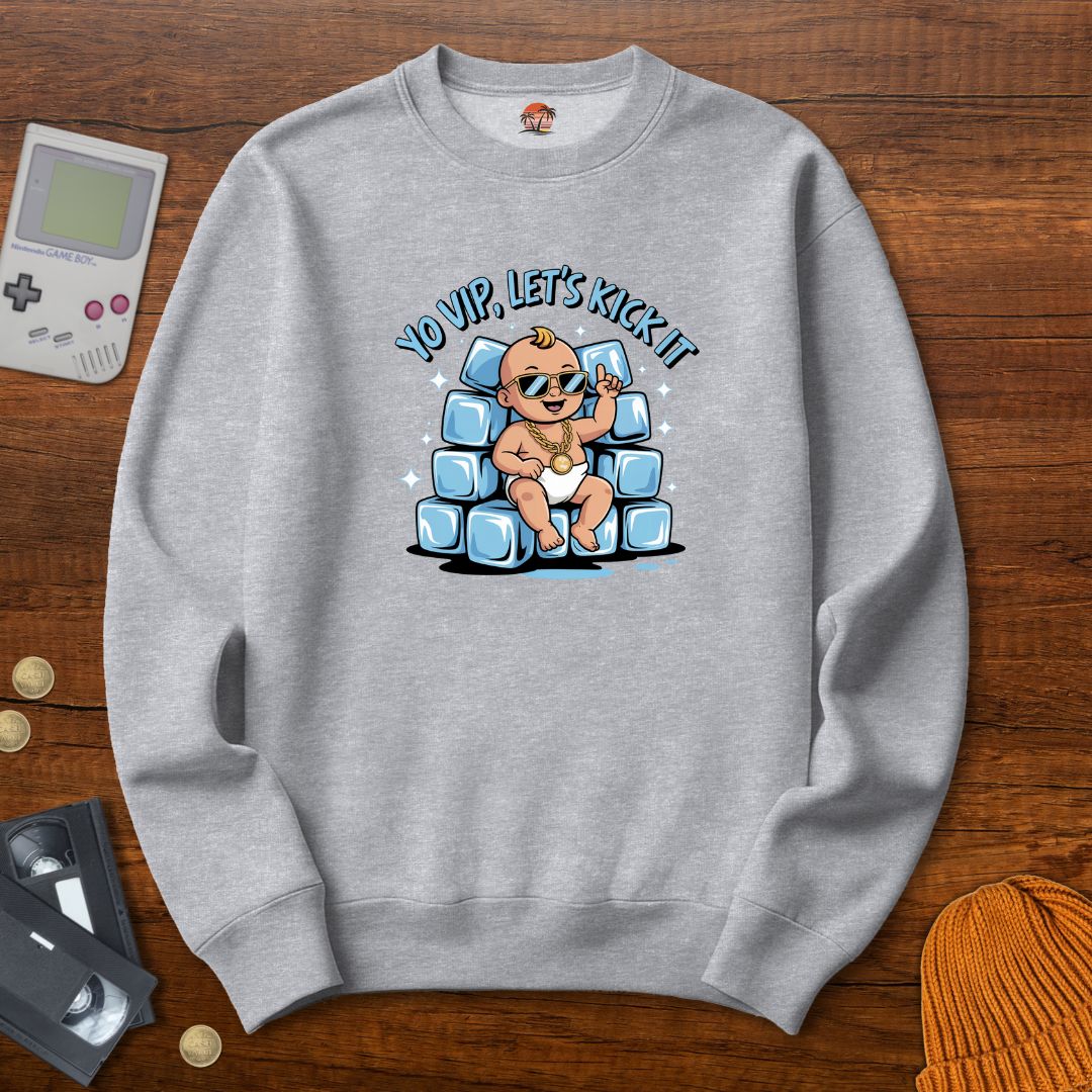 Printify Sweatshirt S / Sport Grey ice ice baby - Sweatshirt