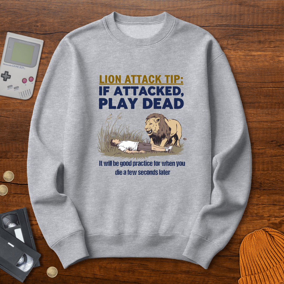 Printify Sweatshirt S / Sport Grey Lion Attack - Sweatshirt