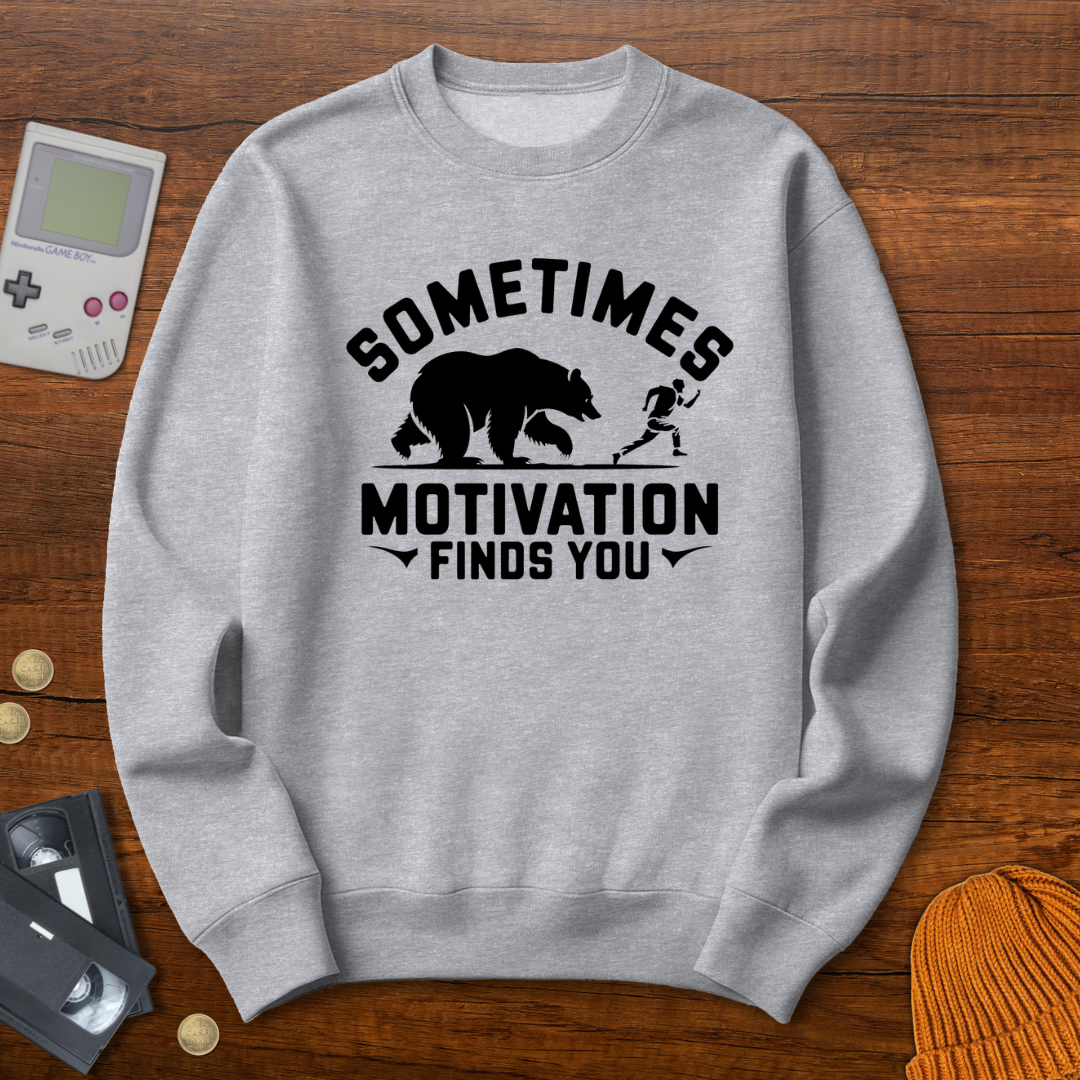 Printify Sweatshirt S / Sport Grey Motivation Finds You - Sweatshirt