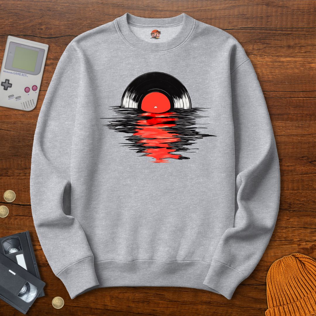 Printify Sweatshirt S / Sport Grey Record Sunset - Sweatshirt