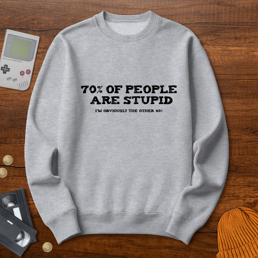 Printify Sweatshirt S / Sport Grey Stupid People - Sweatshirt