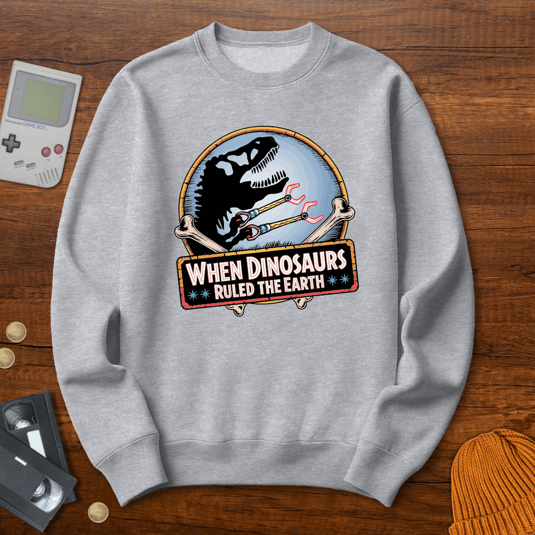 Printify Sweatshirt S / Sport Grey When Dinosaurs Ruled the Earth - Sweatshirt