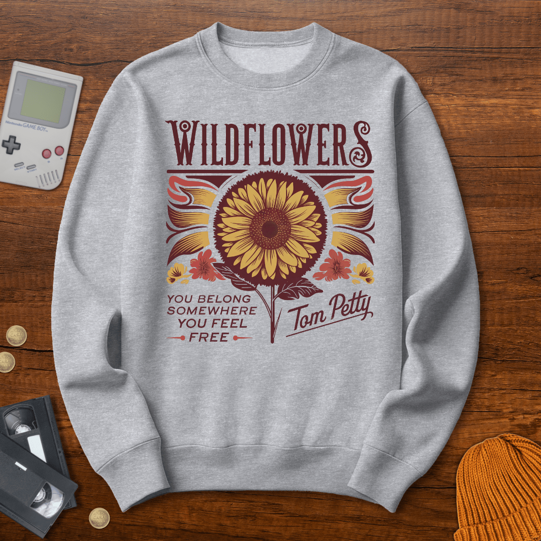 Printify Sweatshirt S / Sport Grey Wildflowers - Sweatshirt