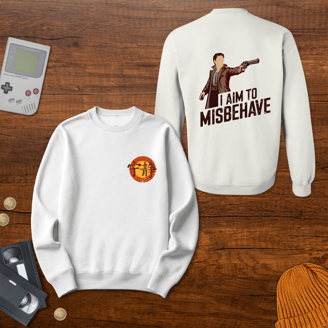 Printify Sweatshirt S / White Aim to Misbehave - Sweatshirt